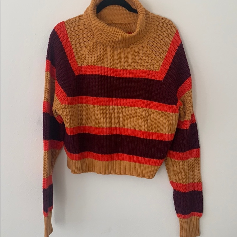 Sweater, Camel/Wine/Orange